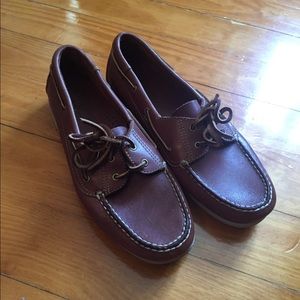 Brown boat shoes